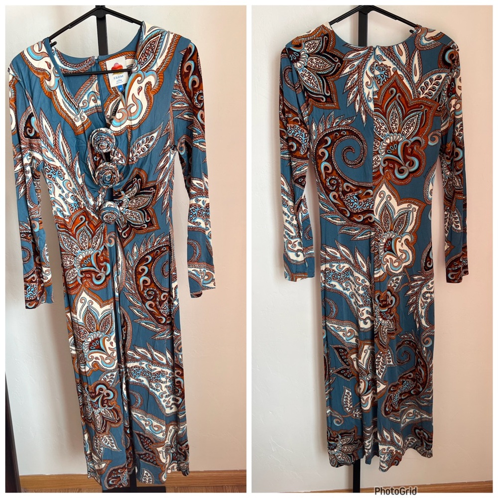Farm Rio X Nuuly Wonderful Bouquet Midi Dress Medium - Picture 2 of 3